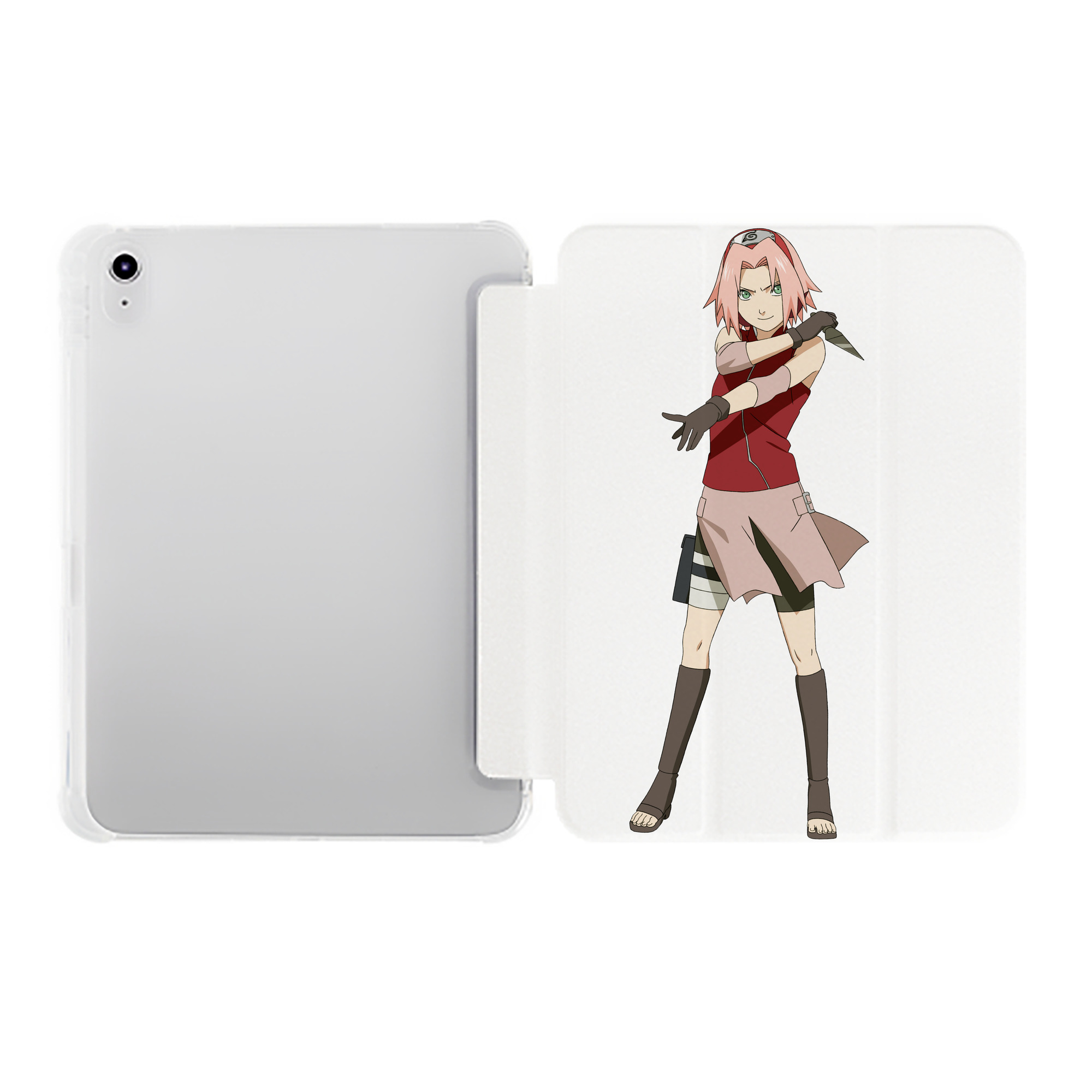 （画像用） NARUTO -ナルト- 春野サクラ Haruno Sakura IPad ケース ペン収納付き 三つ折りスタンド PUレザー×シリコン 対応機種9.5/10.5/10.9インチ